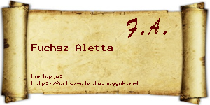 Fuchsz Aletta névjegykártya
